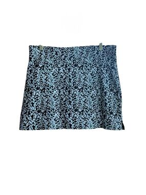 Tranquility Blue Leaf Print Mini Skort Size M